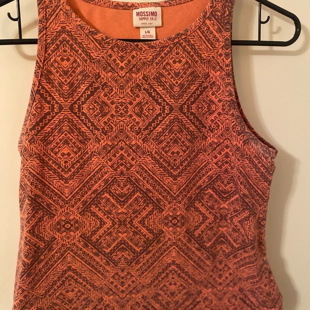 Mossimo Orange Geometric Tank Top